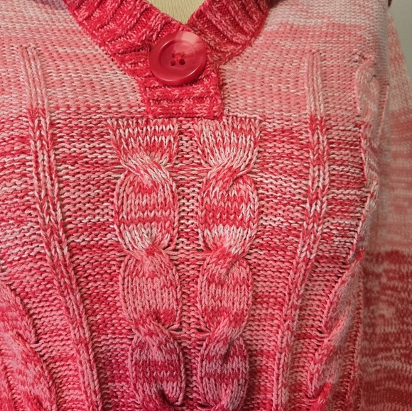 So Wear It Declare It Y2k Pink and Red Cable Knit Sweater. Size M - Picture 3 of 11